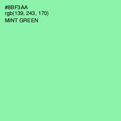 #8BF3AA - Mint Green Color Image